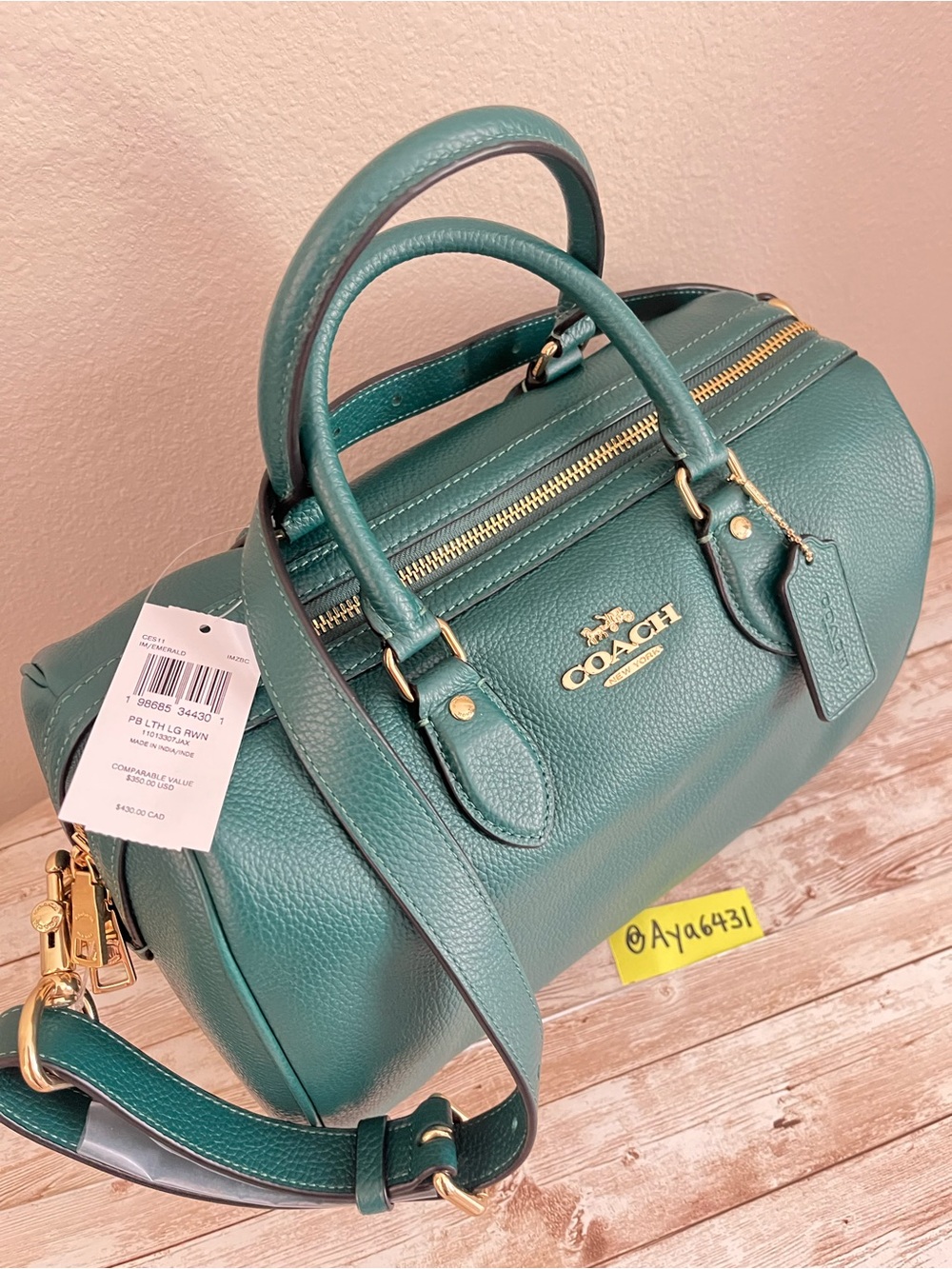 Coach Rowan Large Satchel Bag Emerald CES11 Im/Emerald NWT🌸 - Picture 4 of 5